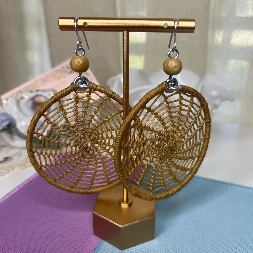 Boho Woven Earrings - Made in Brazil - Picture 1 of 5
